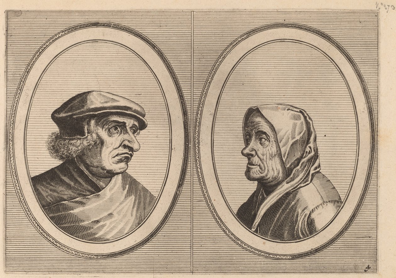 "Joris Ysegrim" a "Quastighe Jopje" od Johannes and Lucas van Doetechum after Pieter Bruegel the Elder
