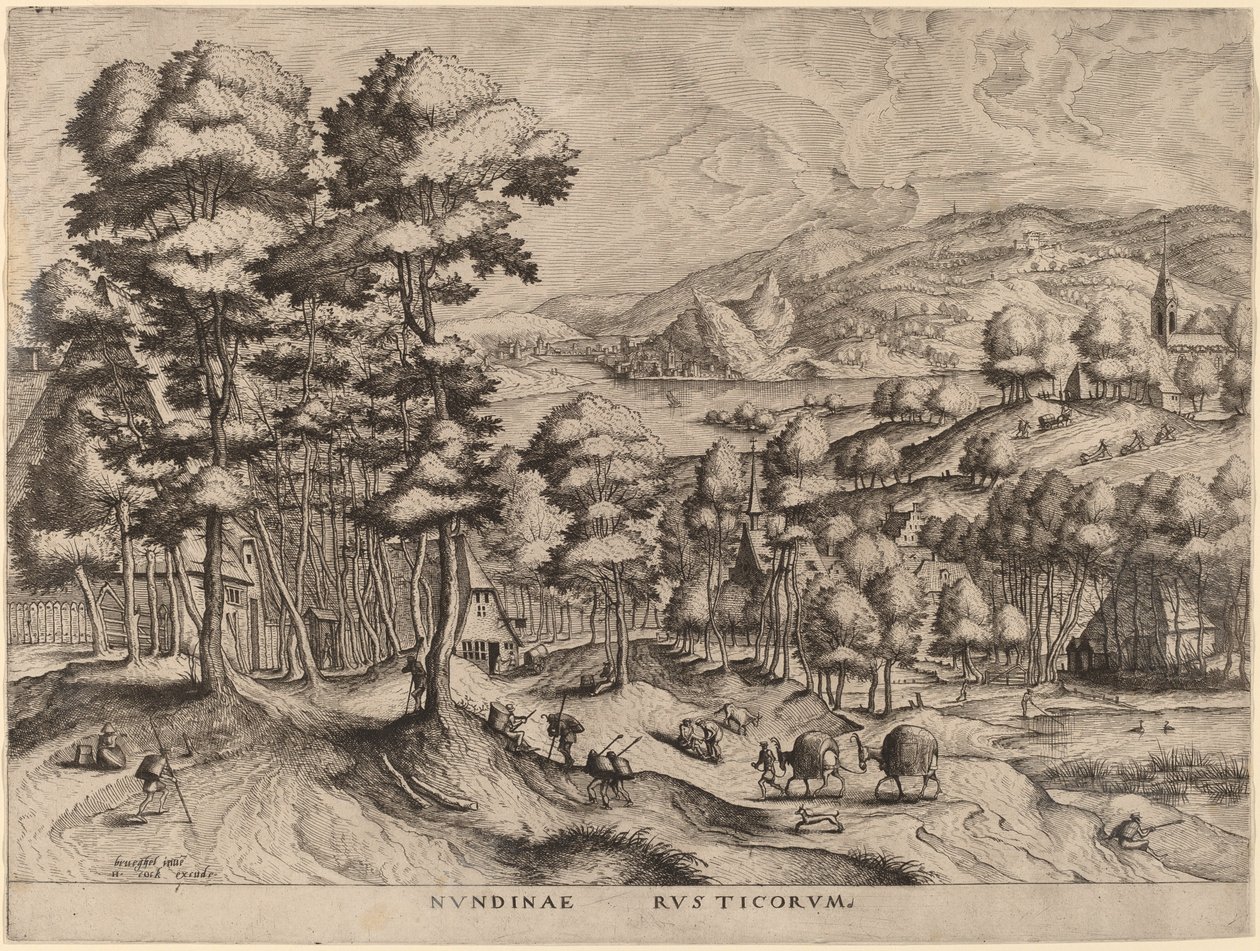 Rustikální trh od Johannes and Lucas van Doetechum after Pieter Bruegel the Elder
