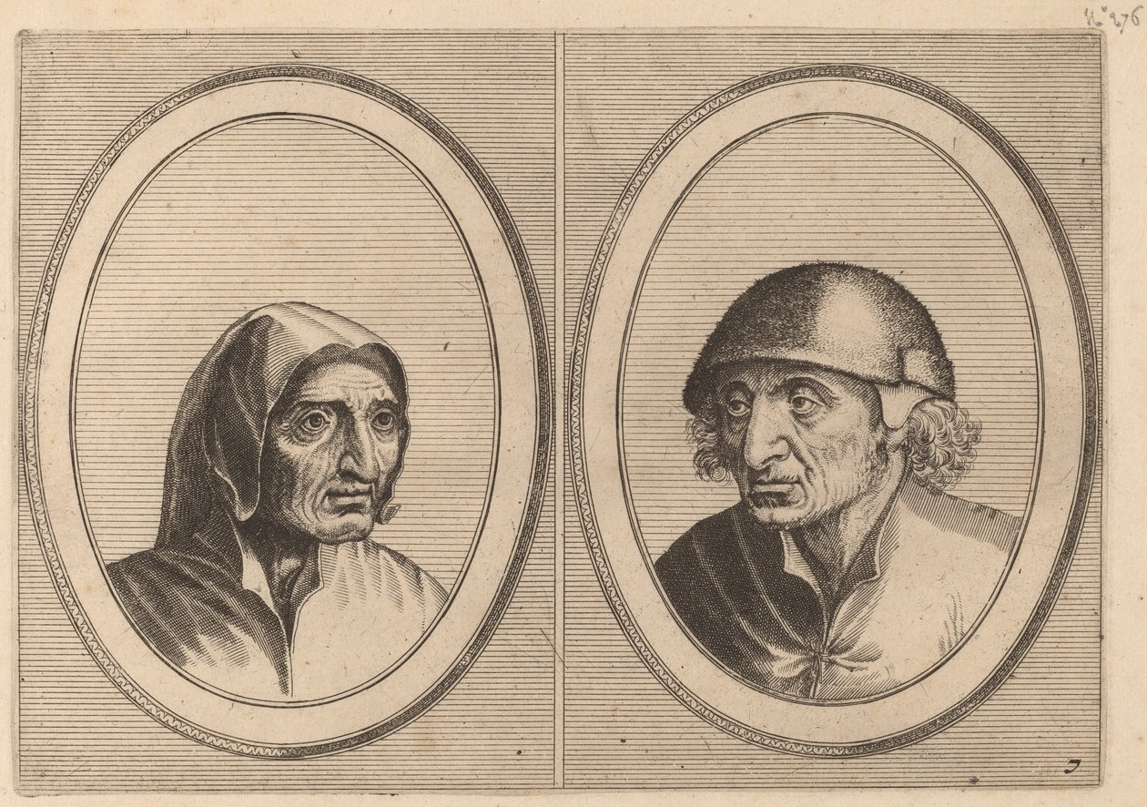 "Rijckje Schimmel-penninghs" a "Lubbert Leever-sausage" od Johannes and Lucas van Doetechum after Pieter Bruegel the Elder