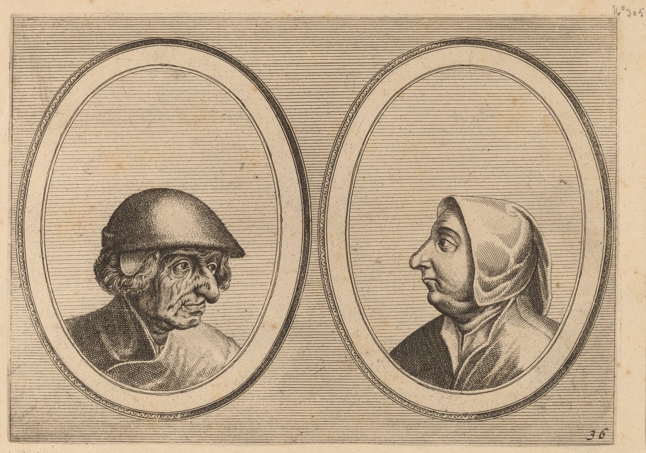 "Schonckje Wel-drocht" a "Pronckje Heel-volmaeckt" od Johannes and Lucas van Doetechum after Pieter Bruegel the Elder