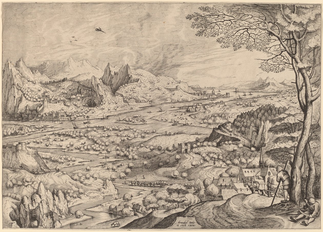 Rustikální starosti od Johannes and Lucas van Doetechum after Pieter Bruegel the Elder