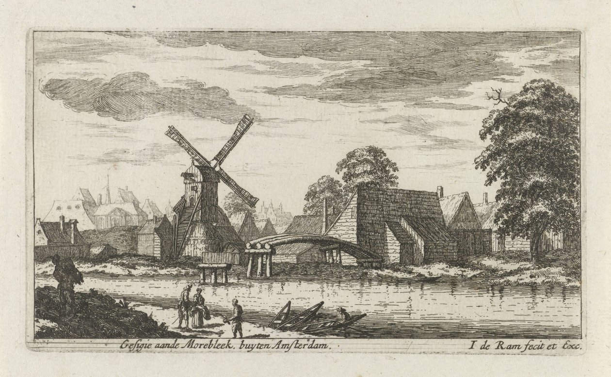 Pohled na Morebleek mimo Amsterdam Gesigie aan de Morebleek mimo Amsterdam (název na objektu) od Johannes de Ram