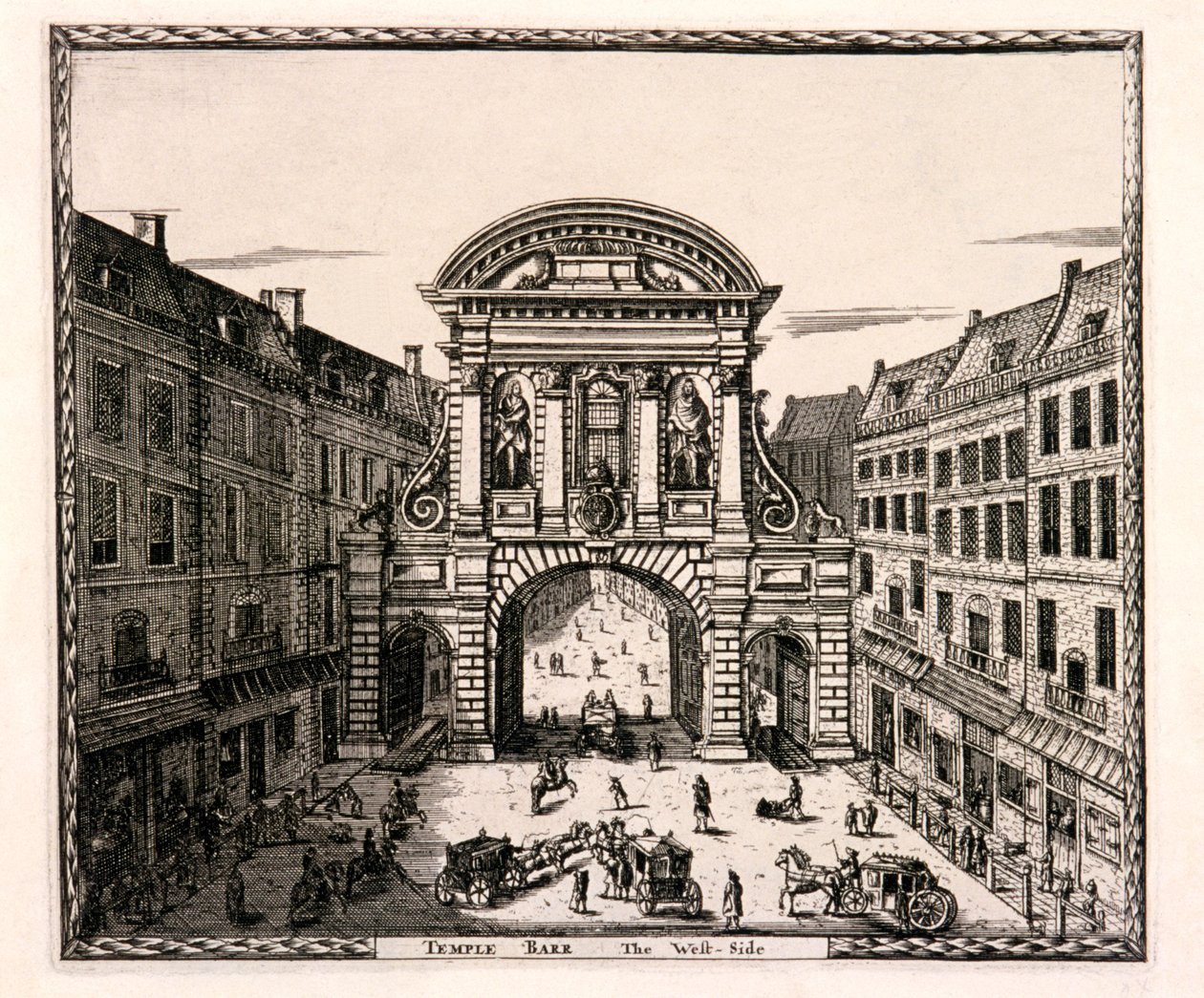 Temple Bar, Londýn, C1700 od Johannes de Ram
