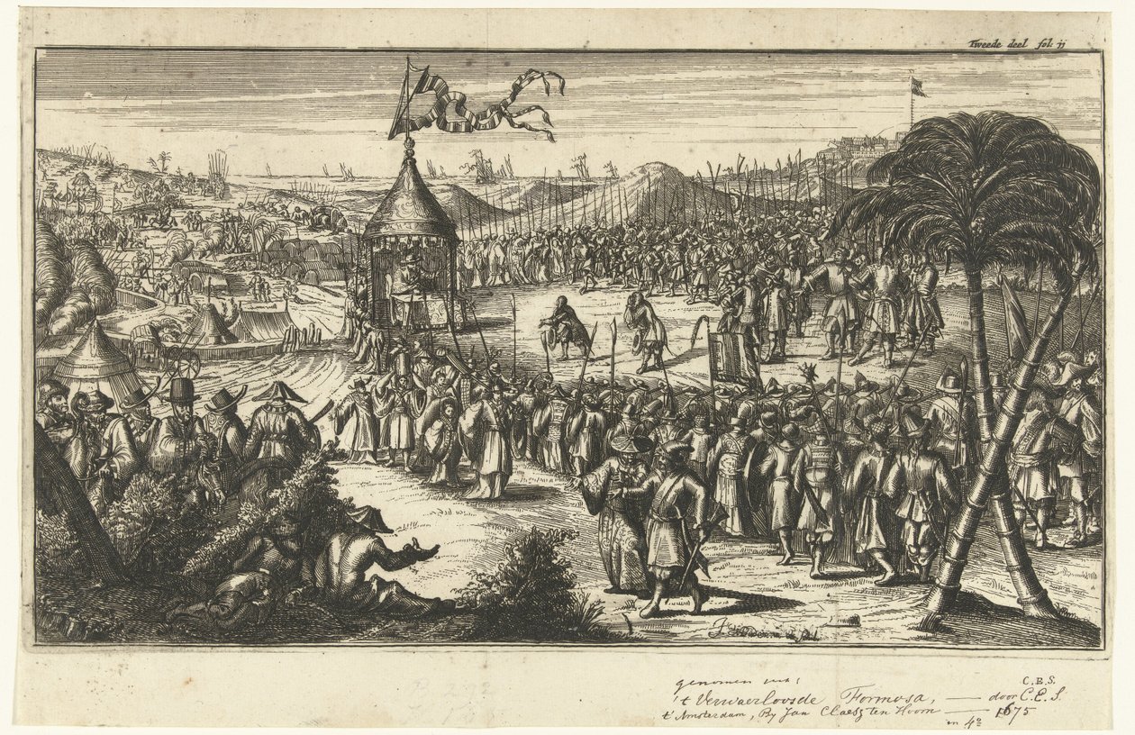 Holandští zástupci předstupují před Koxinga od Johannes van Baden