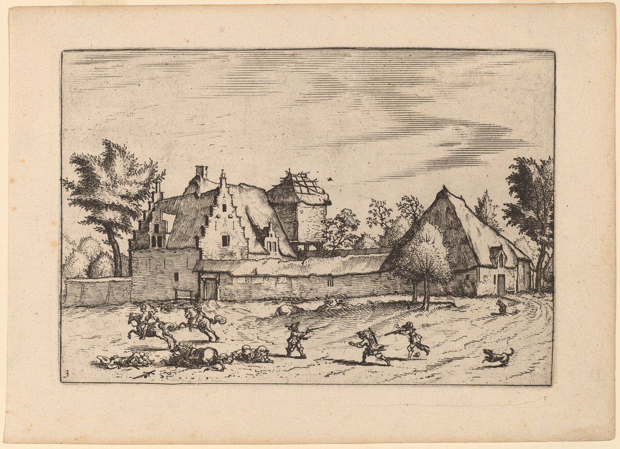 Farmy ve dvoře od Johannes van Doetechum, the Elder and Lucas
