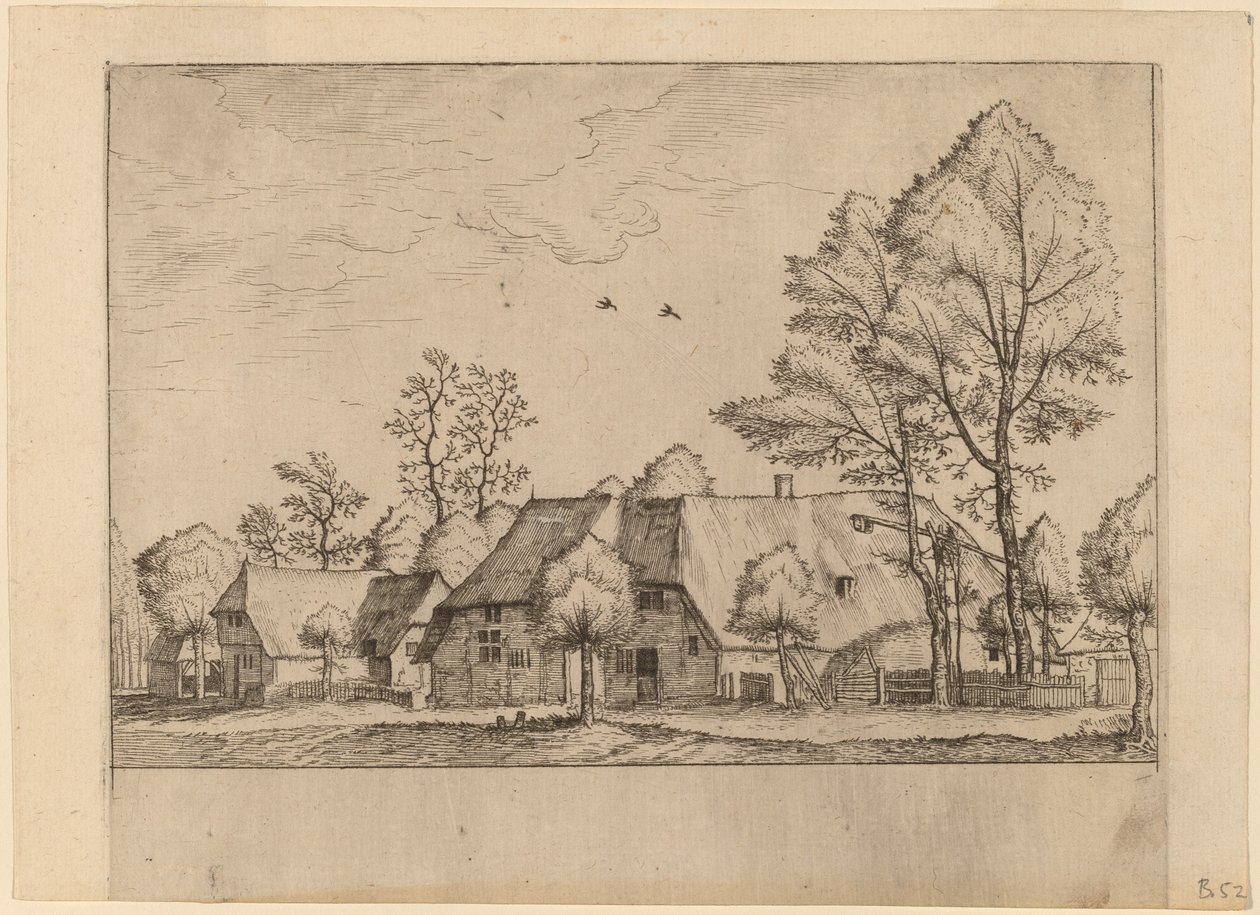 Velká farma s Draw Well od Johannes van Doetechum, the Elder and Lucas