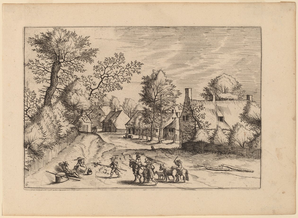 Village Road od Johannes van Doetechum, the Elder and Lucas