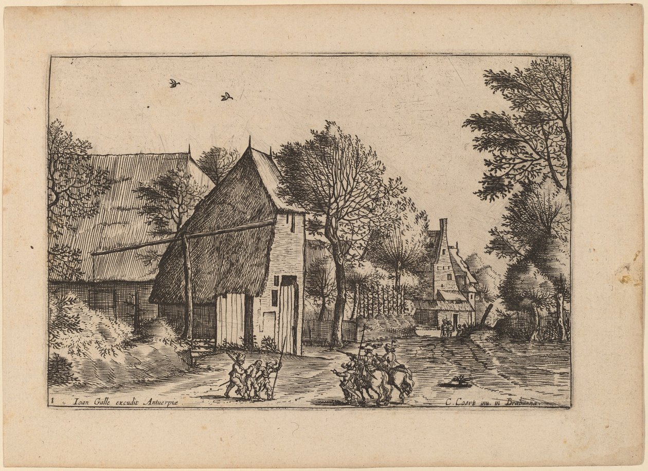 Village Road s Draw Well od Johannes van Doetechum, the Elder and Lucas