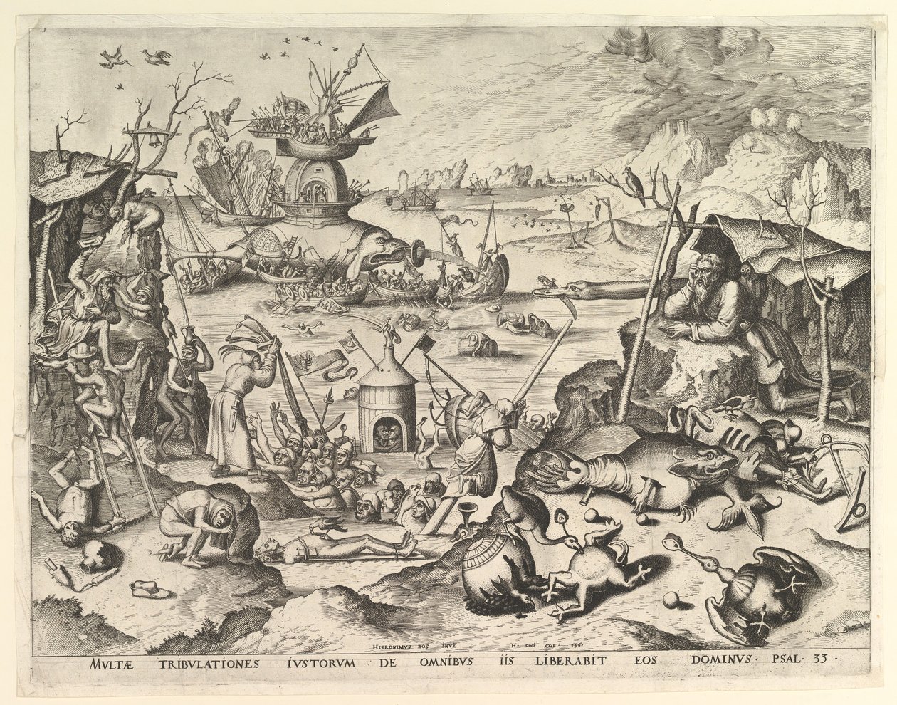 Pokušení svatého Antonína.n.d. Tvůrci: Johannes van Doetecum I, Lucas van Doetecum. od Johannes and Lucas van Doetecum