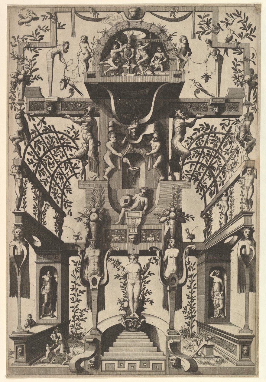 Moderní groteskní dekorace, 1557. od Johannes van Doetecum I