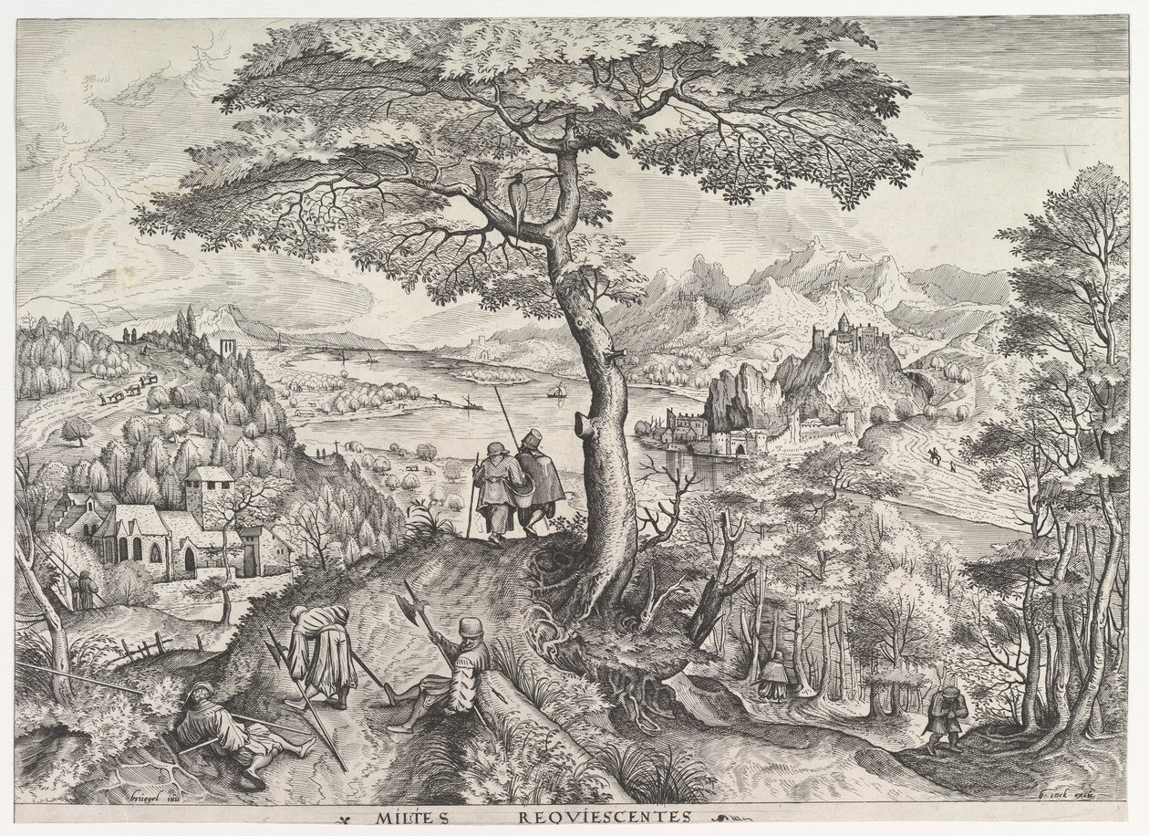 Vojáci v klidu Milites requiescentes z Velké krajiny, ca. 1555-56. od Johannes van Doetecum I
