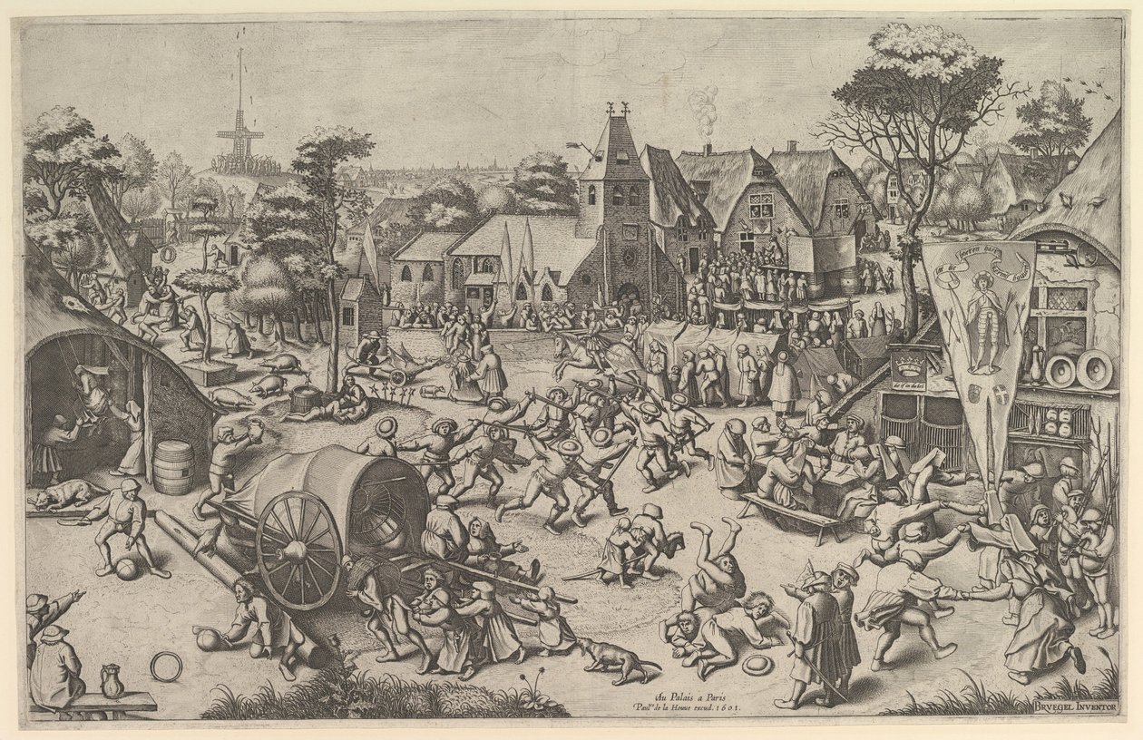 Kermis of Saint George, ca. 1569, vytištěno 1601. od Johannes van Doetecum I