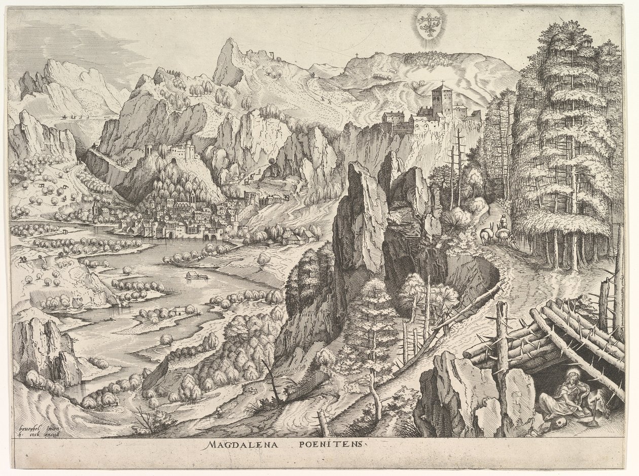 Kajícnice Magdalene Magdalena Poenitens z Velké krajiny, ca. 1555-56. od Johannes van Doetecum I