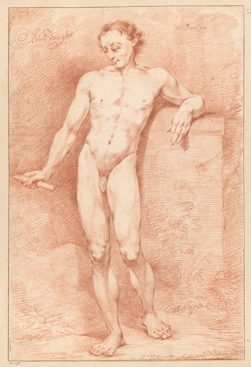 Stojící mužský akt, při pohledu zepředu (3. cena 1768) od Johannes van Dregt