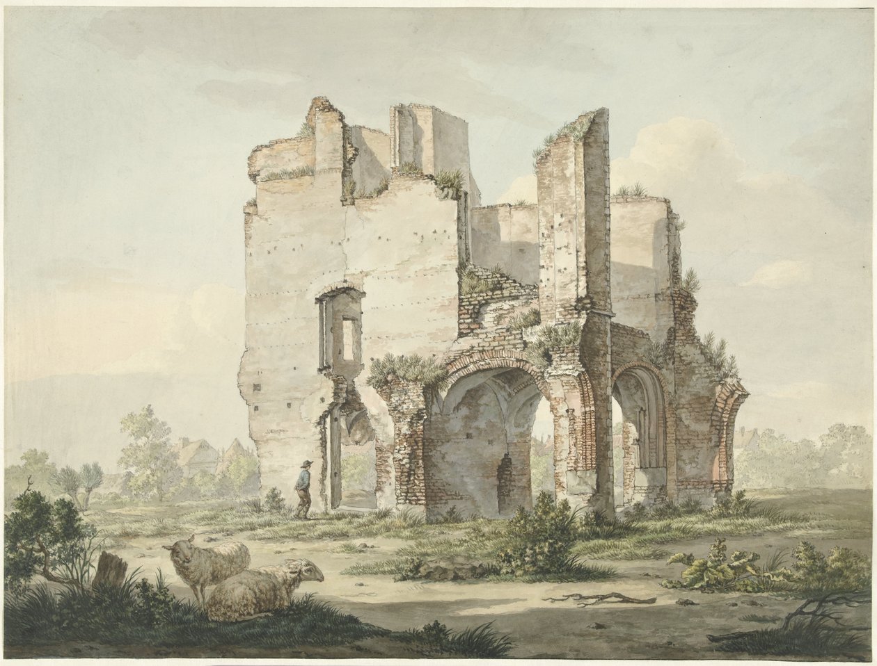 Ruiny opatství Rijnsburg od Johannes van Lexmond