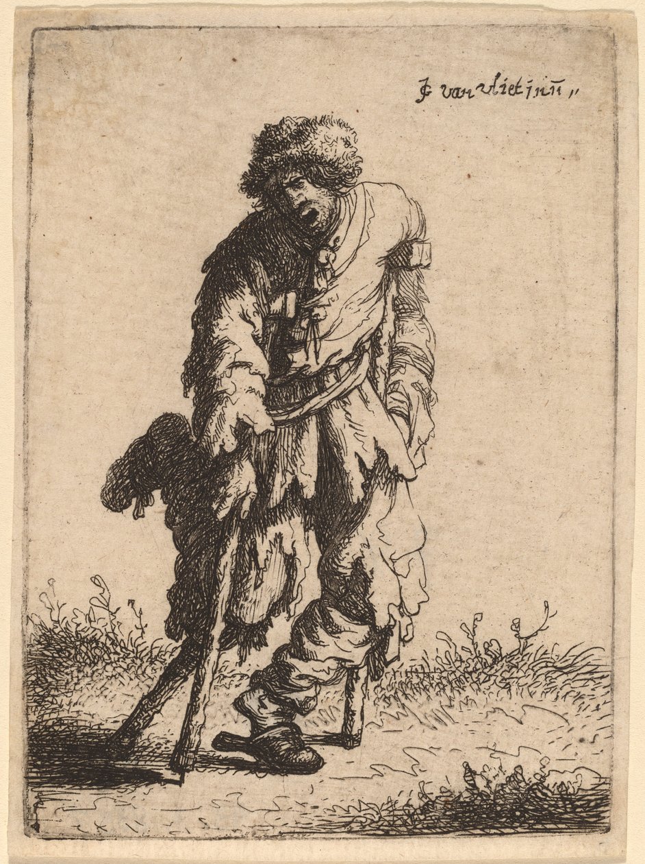 Žebrák s dřevěnou nohou od Johannes van Vliet