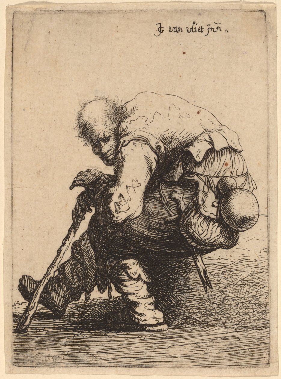 Sedící žebrák od Johannes van Vliet