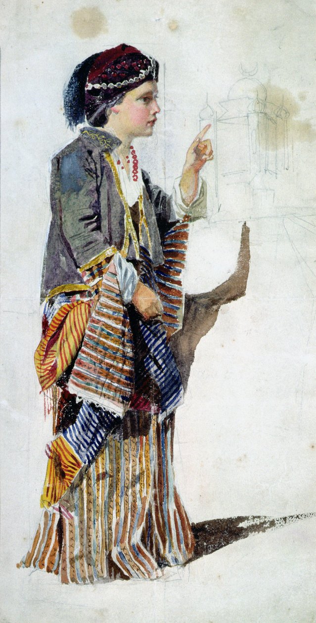Postava dívky v tureckém kroji, 19. století od John Absolon