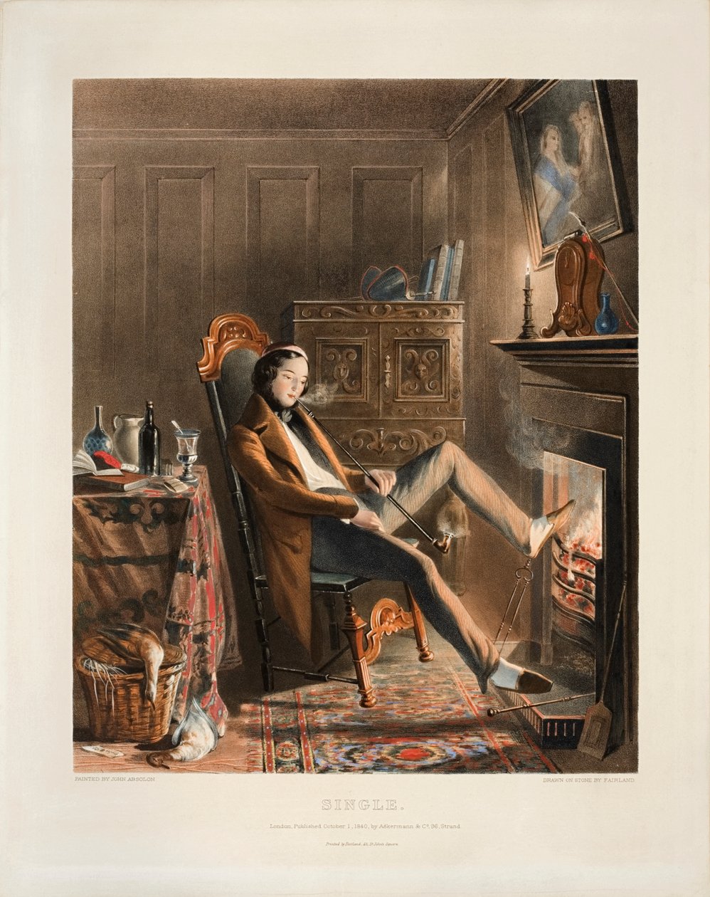 Single, litho Thomas Fairland (1804-52), publikoval Ackermann and Co., 1840 od John Absolon