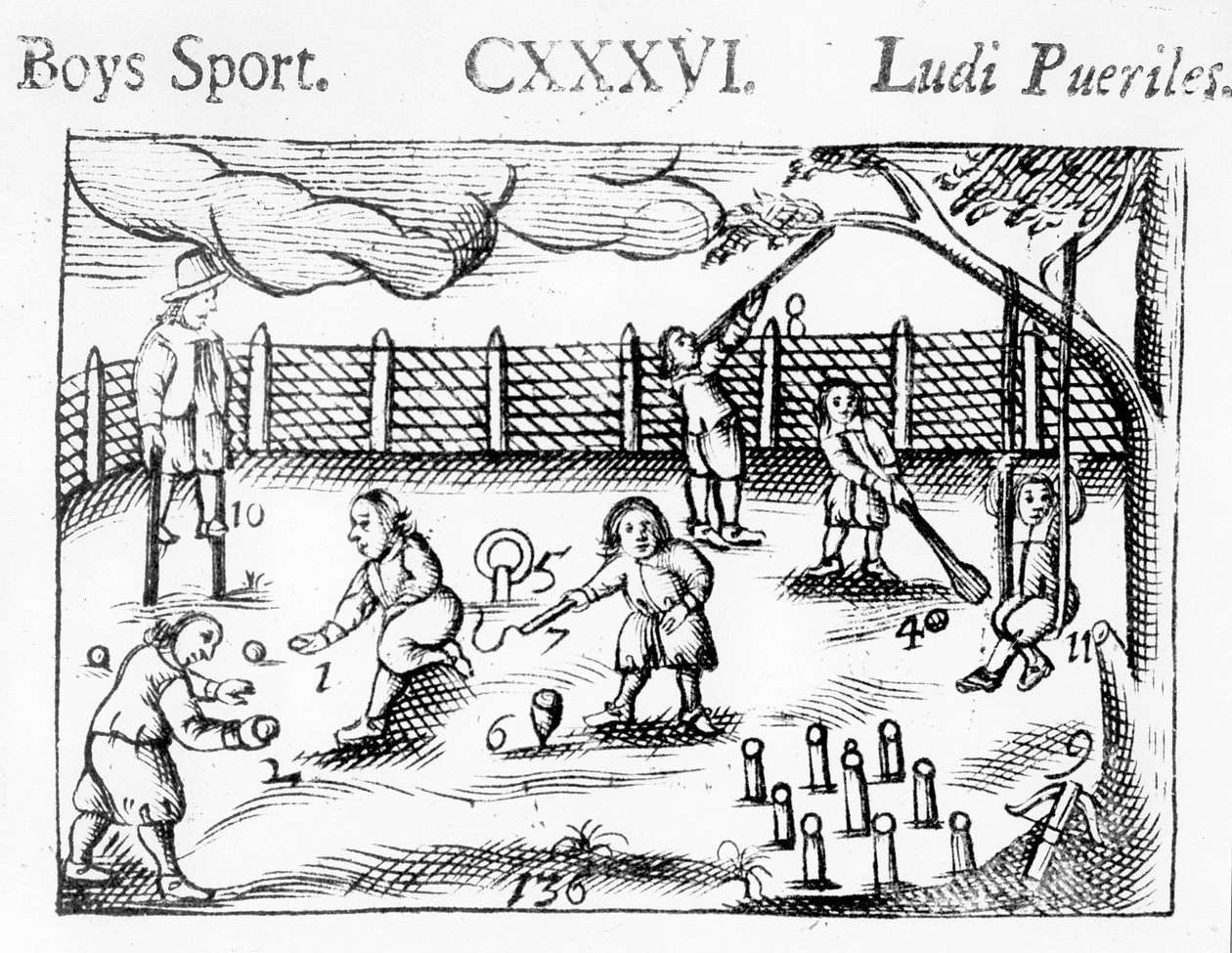 Chlapecký sport od Orbis Sensual Pictus, 1658 od John Amos Comenius