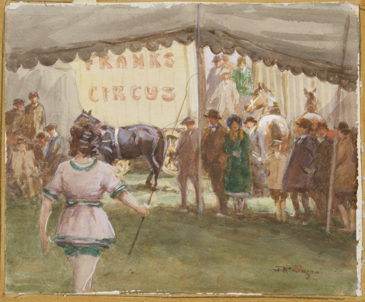 Frankův cirkus (tužka a wc na papíře) od John Atkinson