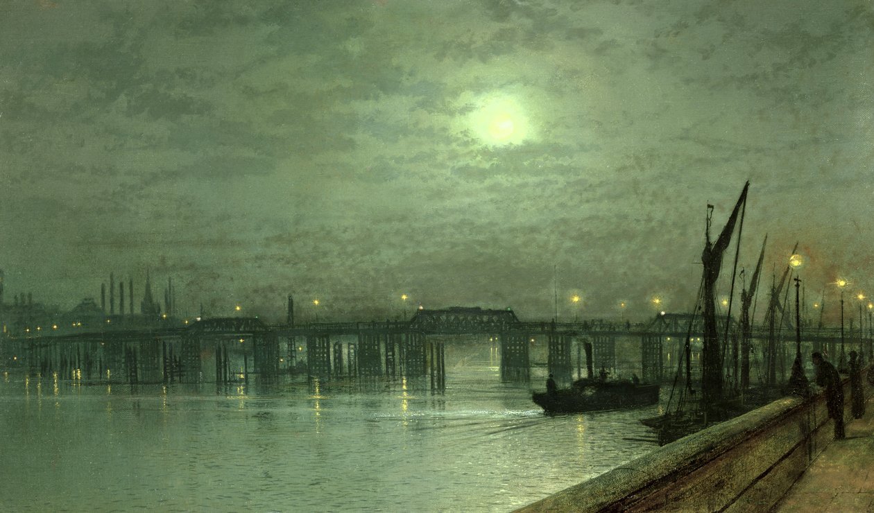 Most Battersea při měsíčku od John Atkinson Grimshaw