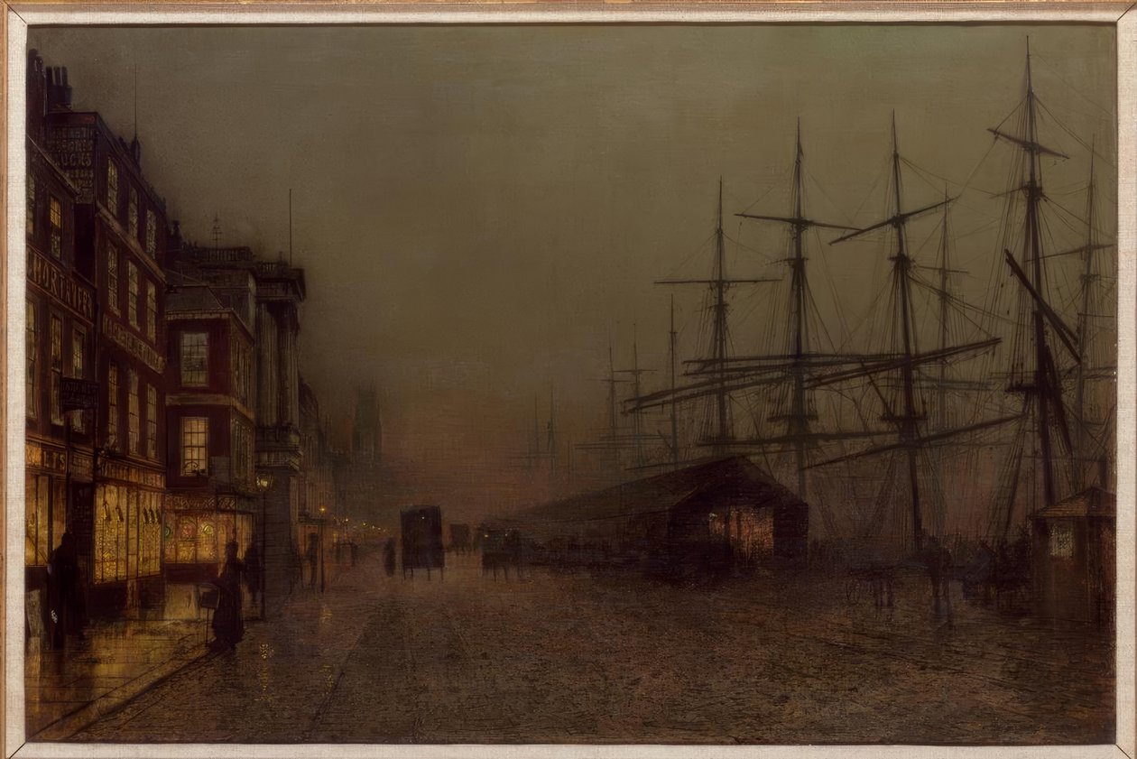 Glasgow, Clydeside / obraz J.A. Grimshawa, 1887 od John Atkinson Grimshaw