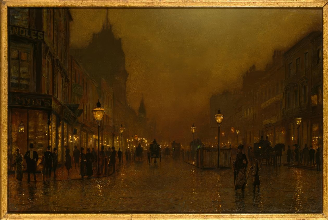 J.A.Grimshaw, Street by Night / obraz od John Atkinson Grimshaw