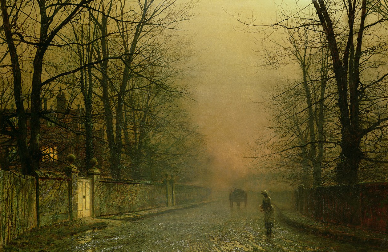Kde se zdržují bledé měsíční paprsky od John Atkinson Grimshaw