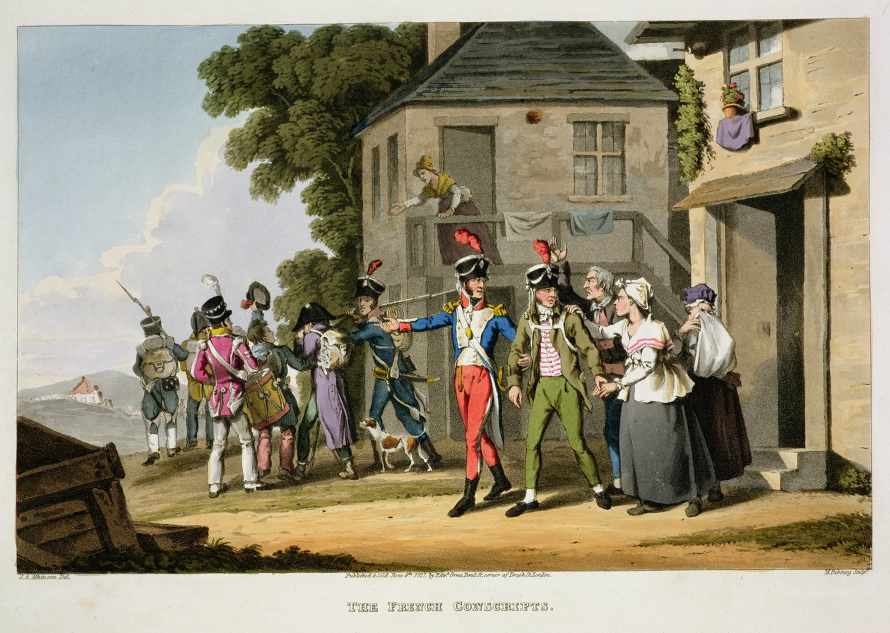 Francouzští branci, vyryli Matthew Dubourg (fl. 1813-20) a John Heaviside Clark (c.1771-1863) z 