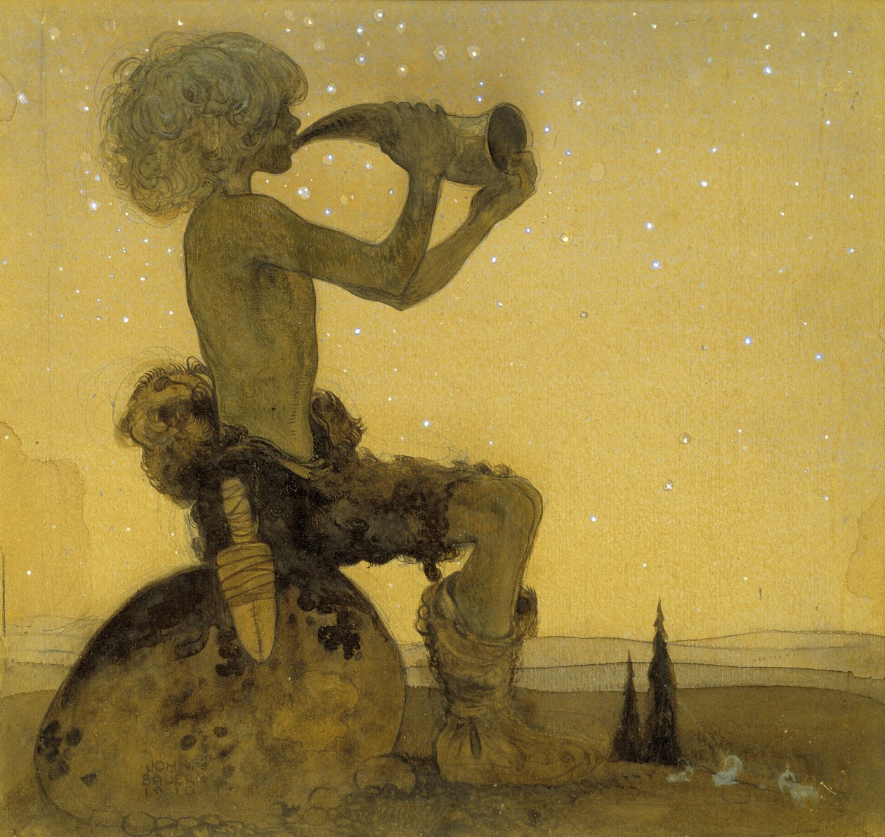 A Fairy Shepherd, 1910 (wc) od John Bauer