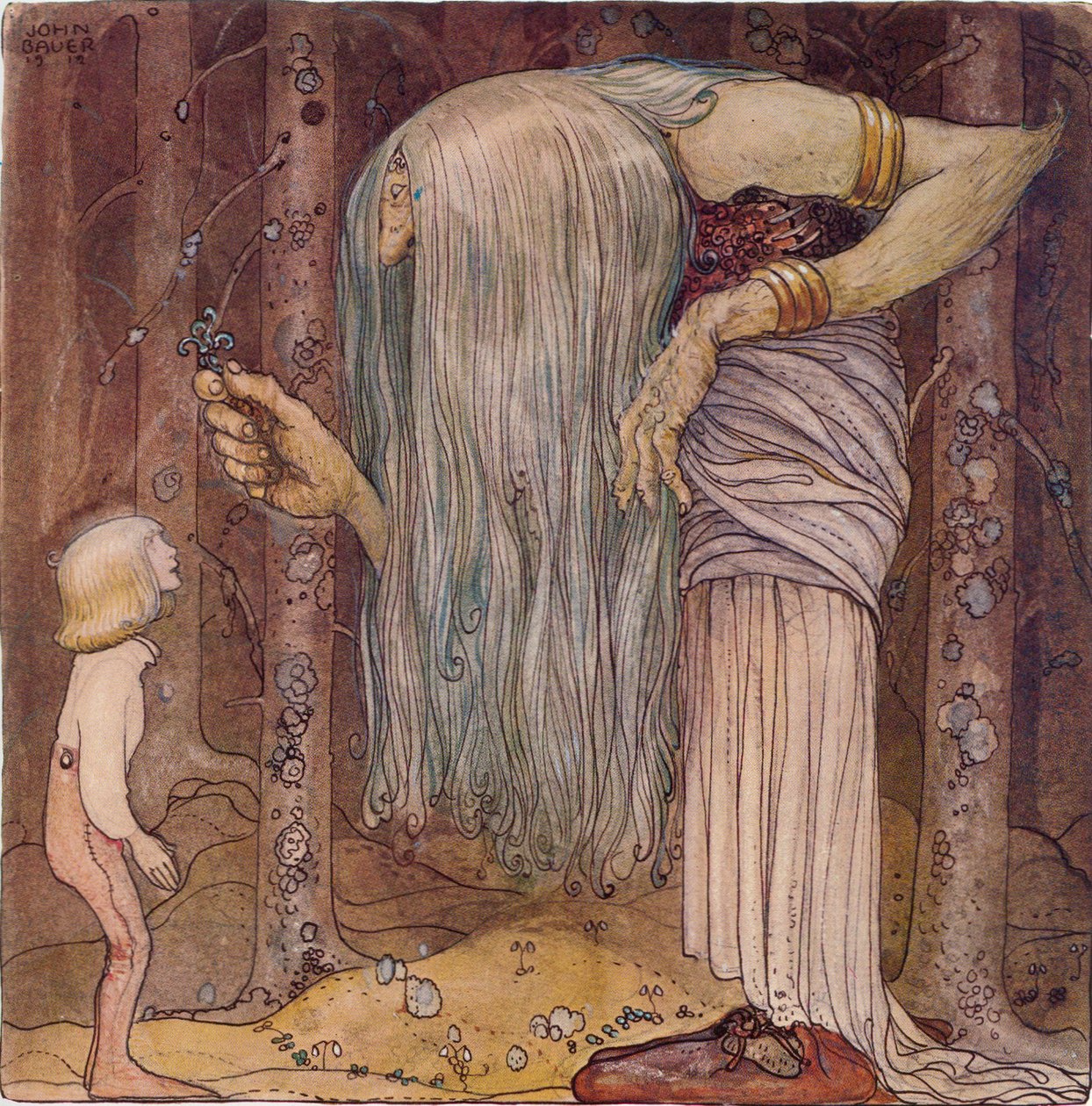 Tady je kousek trollí byliny, který nikdo jiný než já nemůže najít od John Bauer