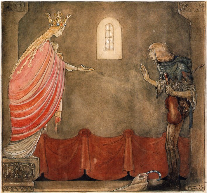 Šumař, který dostal zlatou botu Madonny od John Bauer