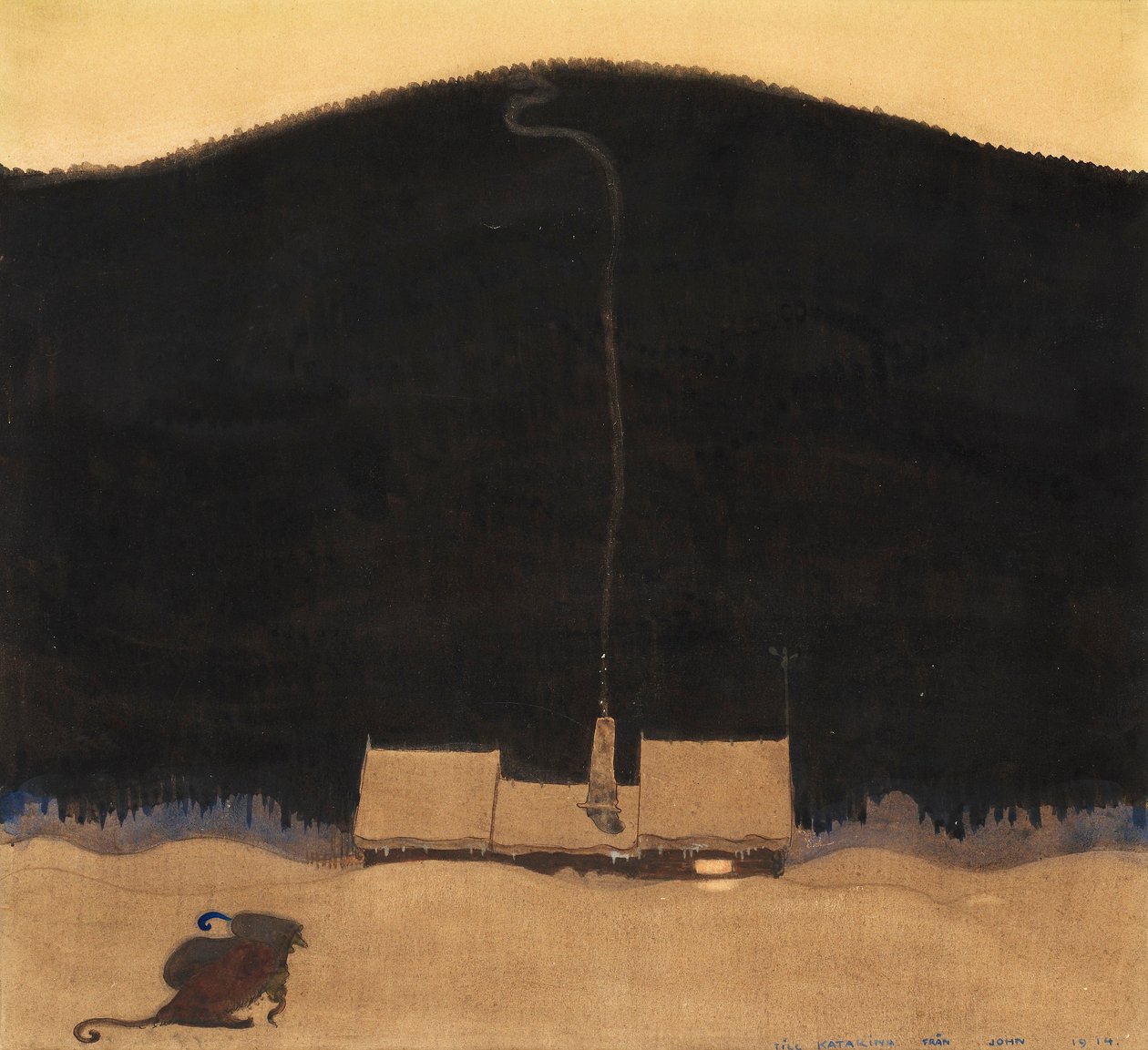 Stugan vid bergets fot Chata na úpatí hory, od John Bauer