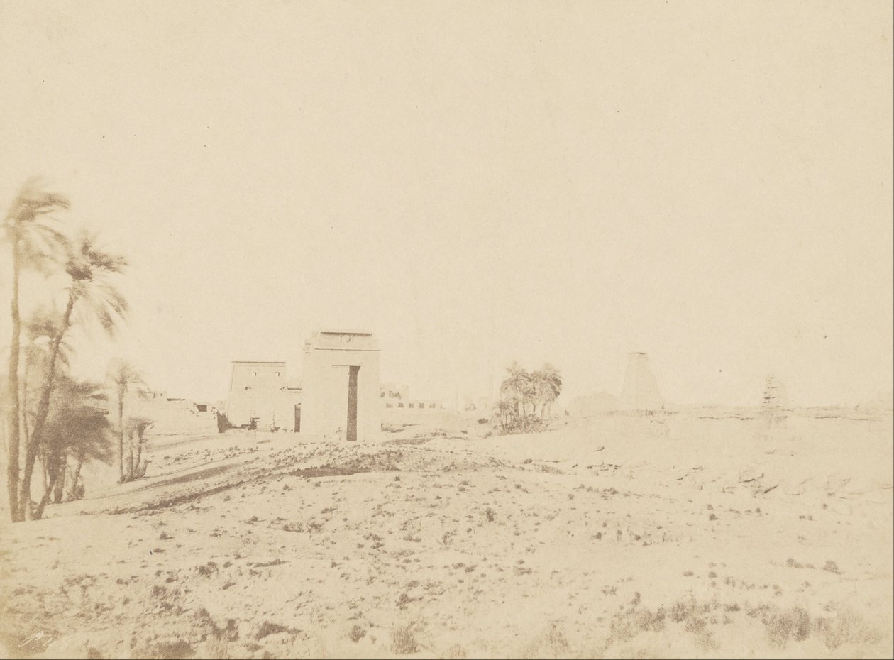 (Chrám a palmy, pohled na zříceniny, Karnak) od John Beasly Greene