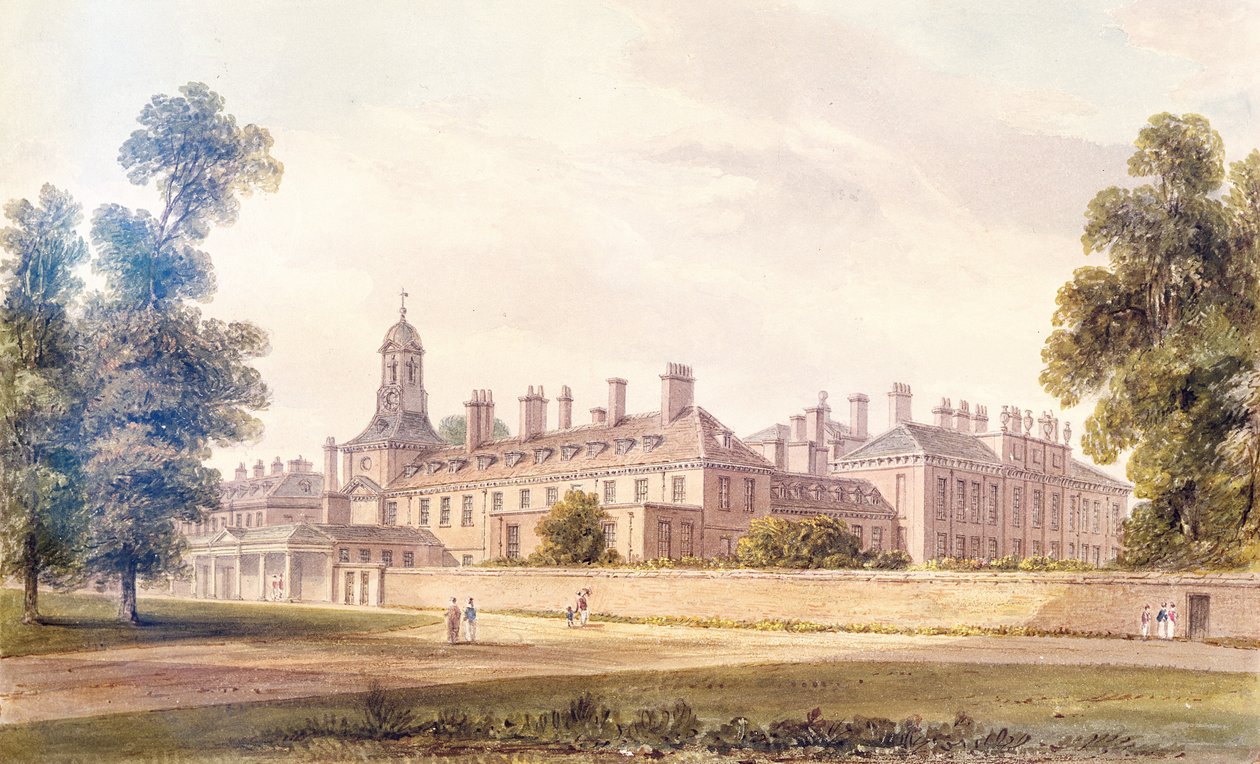 Jihozápadní pohled na Kensingtonský palác, 1826 od John Chessell Buckler