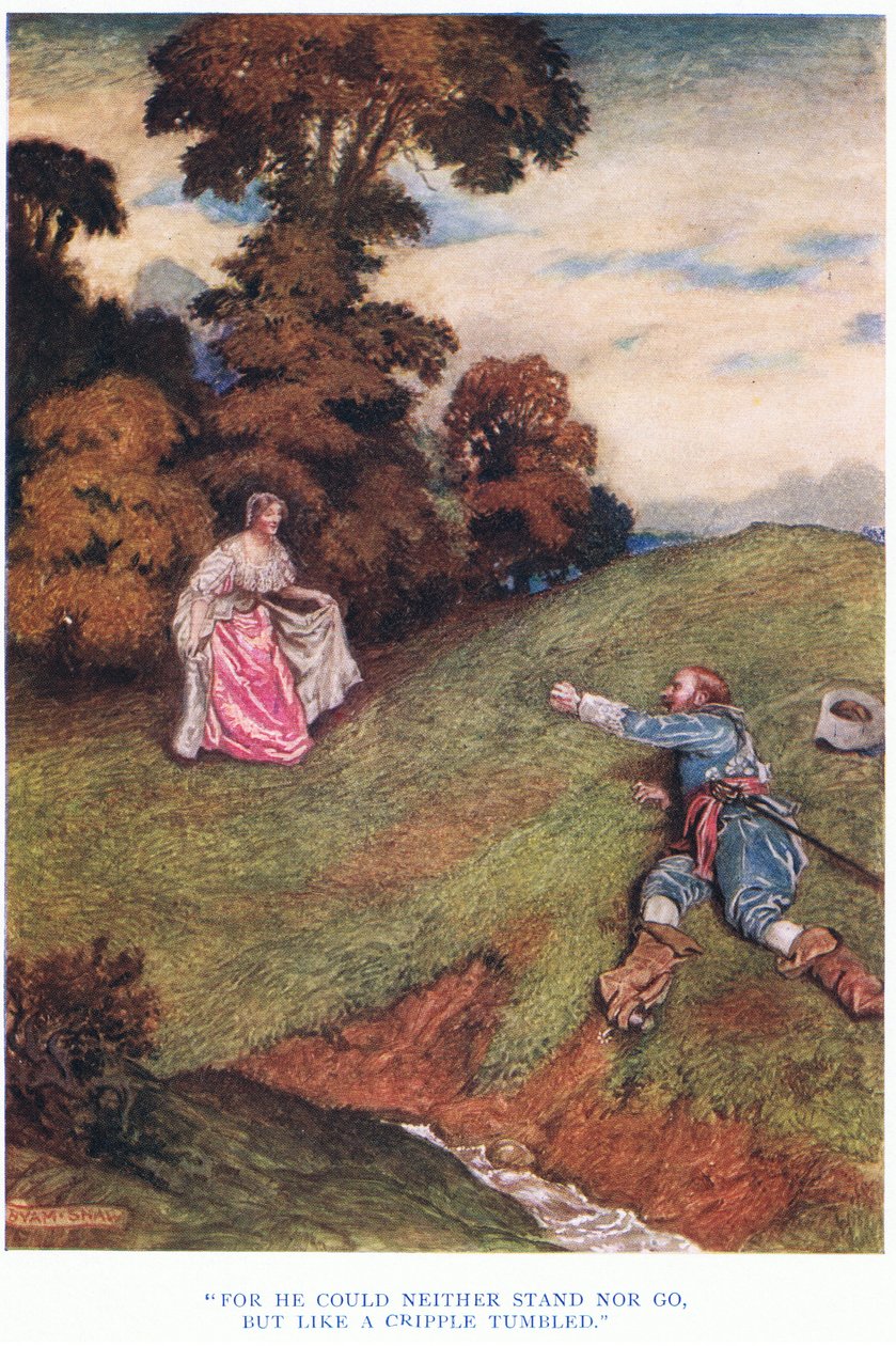 Neboť nemohl stát ani jít, ale jako mrzák se zhroutil, 1928 od John Byam Liston Shaw