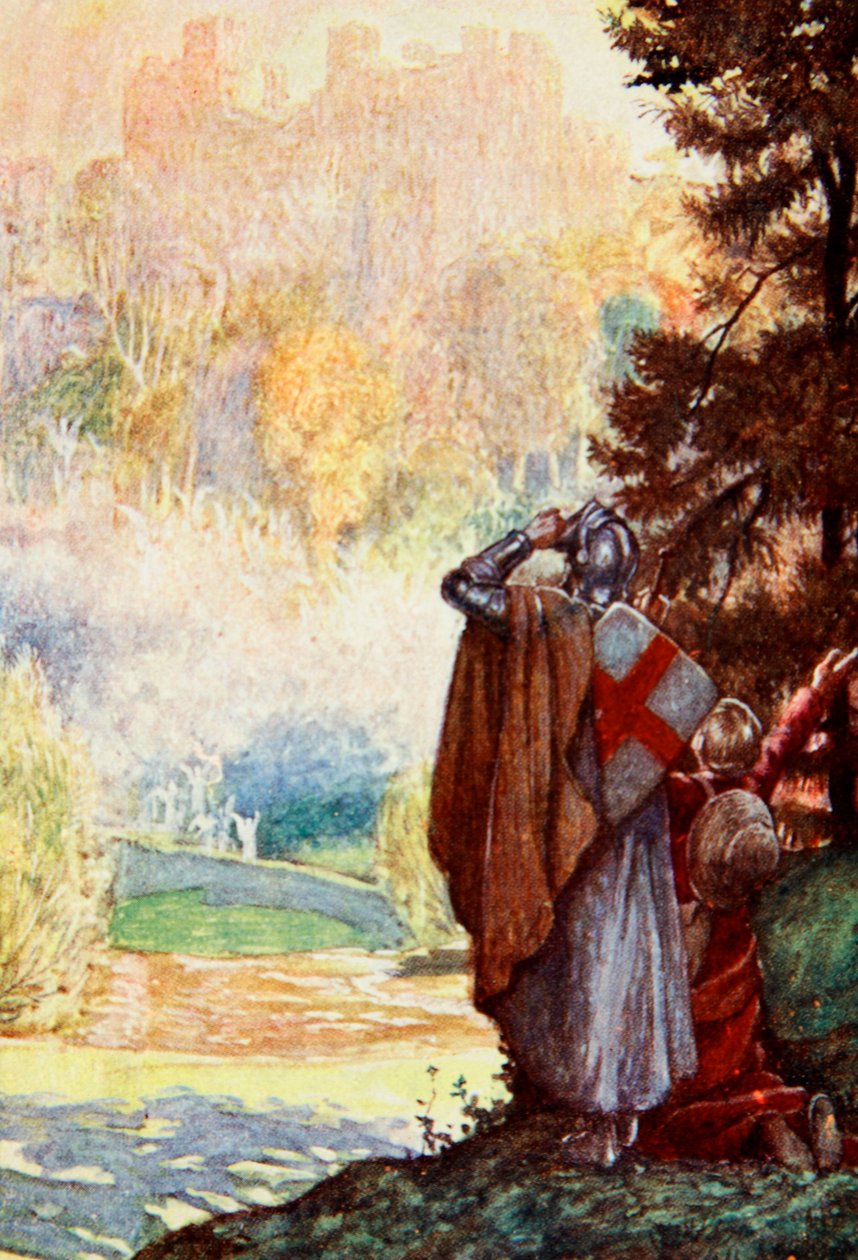 Byli na dohled od Města, do kterého šli, ilustrace z „Poutníkova pokroku“ od Johna Bunyana, vyprávěná Mary Macgregor, vydaná T.C. a E.C. Jack, 1907 od John Byam Liston Shaw