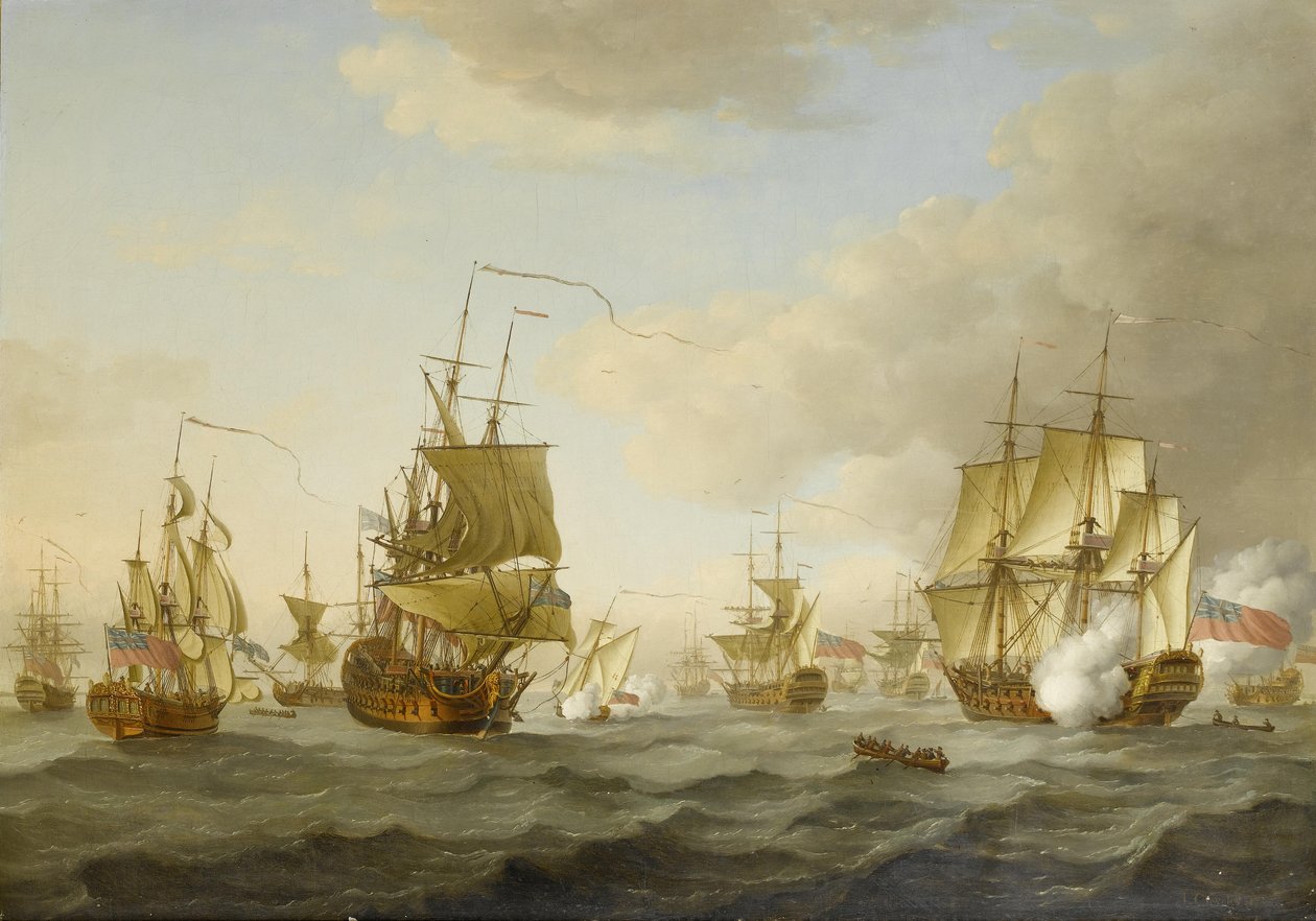Ze Spitheadu se rozjíždí flotila admirála Bynga od John Cleveley the elder