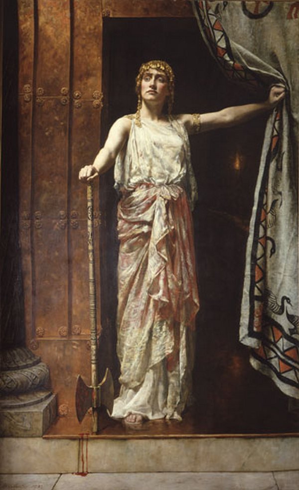 Clytemnestra po vraždě Francais: Clytemnestre apres le meurtren od John Collier