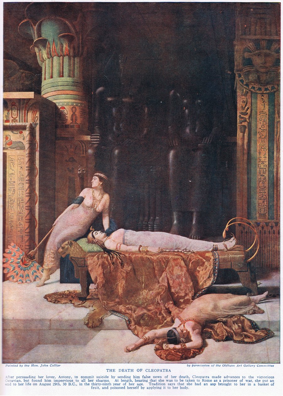 Smrt Kleopatry, kolem roku 1920 od John Collier