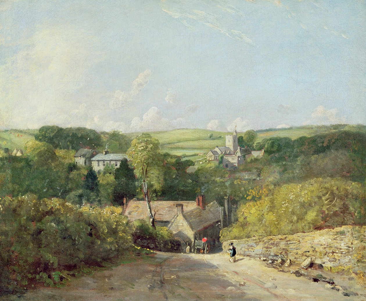 Pohled na Osmington Village s kostelem a farou, 1816 od John Constable