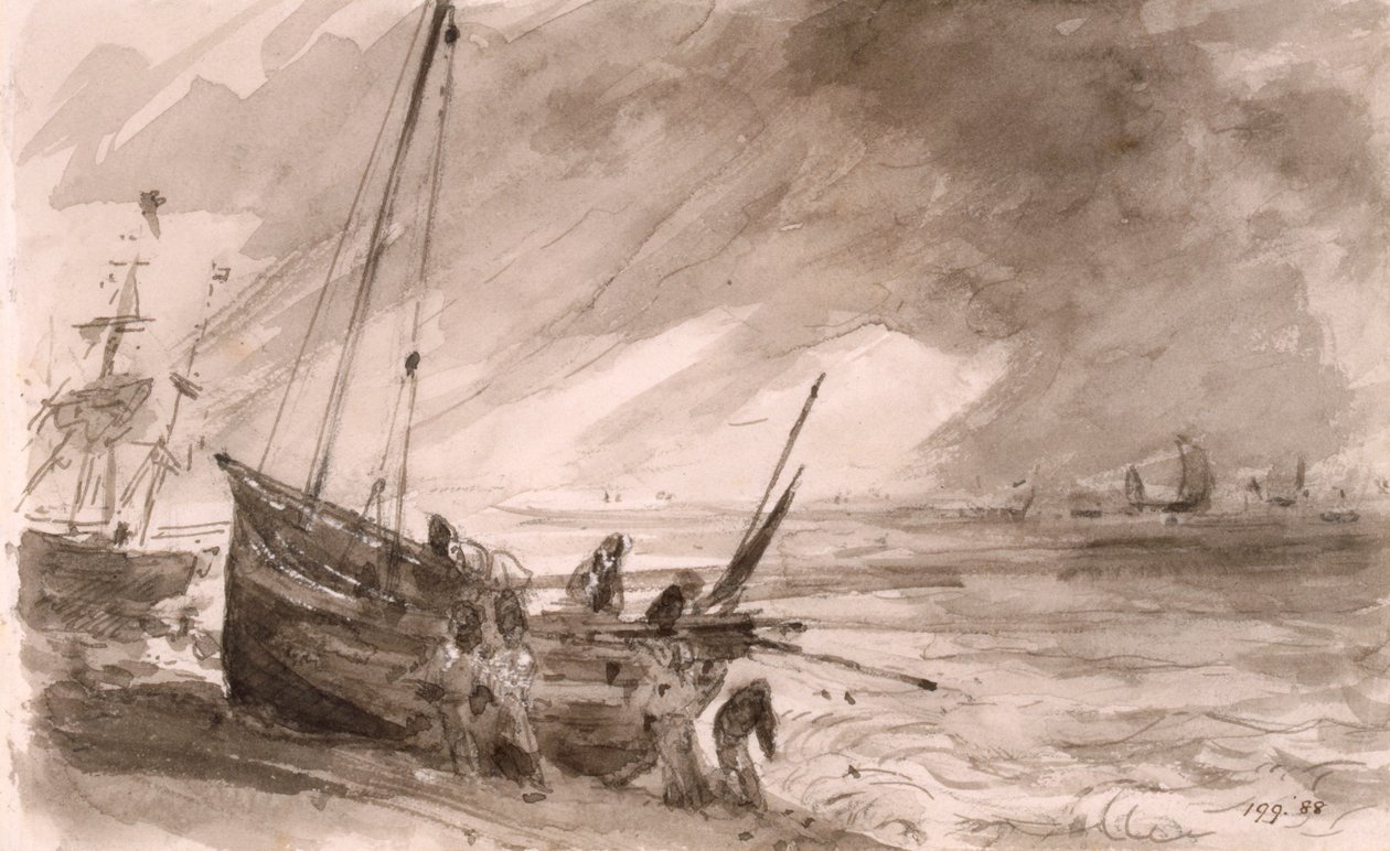 Brightonská pobřežní scéna, kolem roku 1828 od John Constable