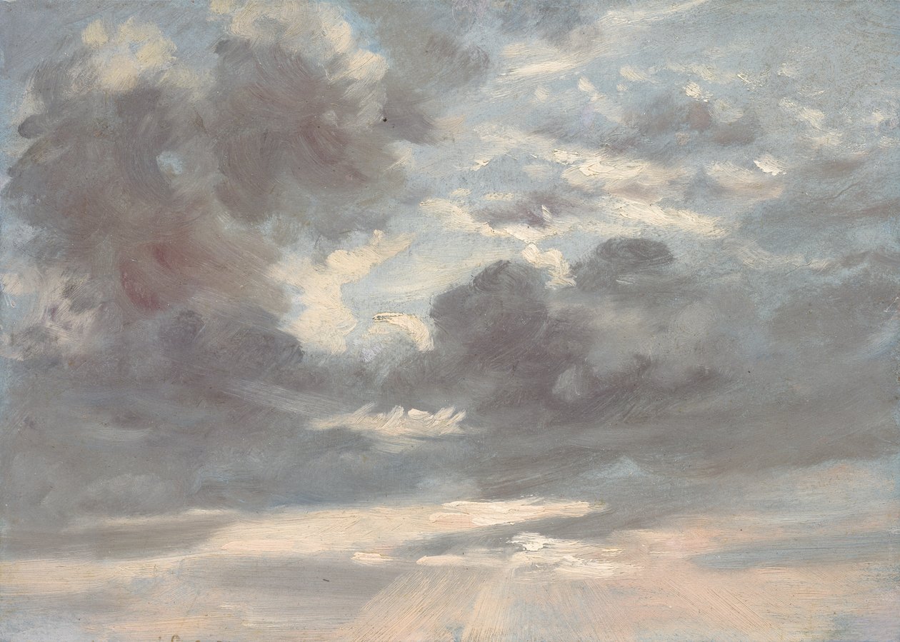 Cloud Study: Stormy Sunset, 1821-2 (olej, papír na plátně) od John Constable