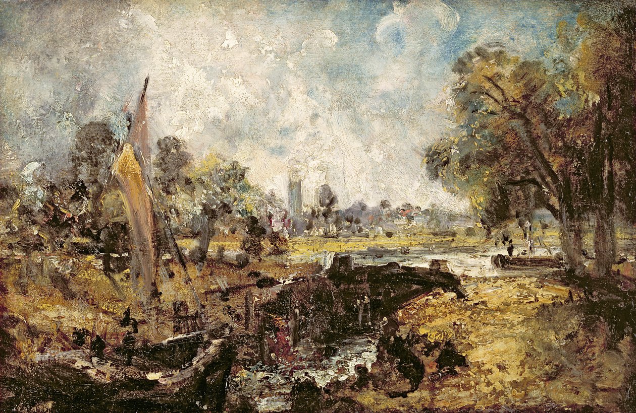 Dedhamský zámek, asi 1820 (olej na plátně položeném na desce) od John Constable