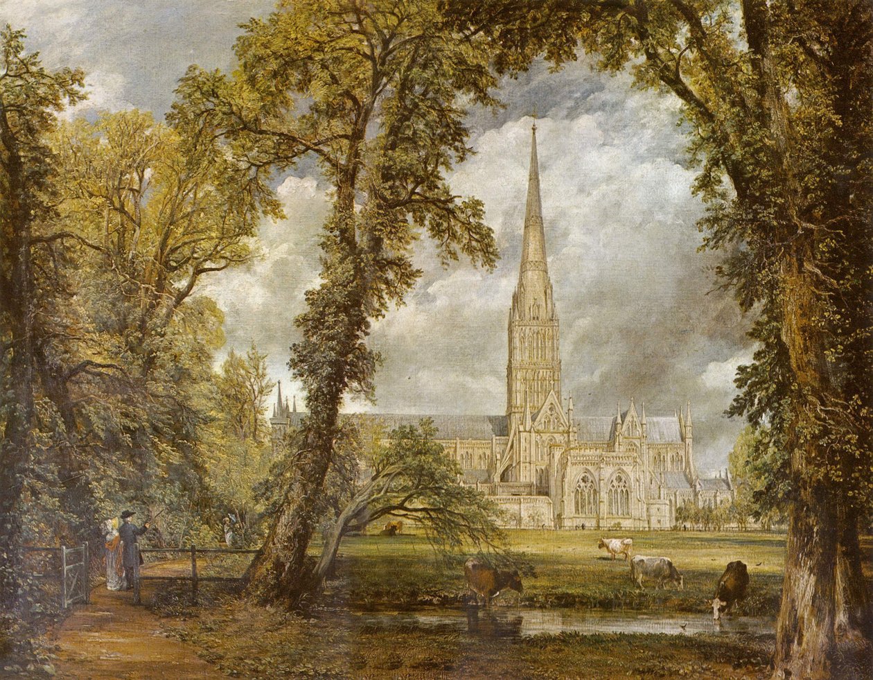 Katedrála v Salisbury při pohledu z Biskupské zahrady od John Constable