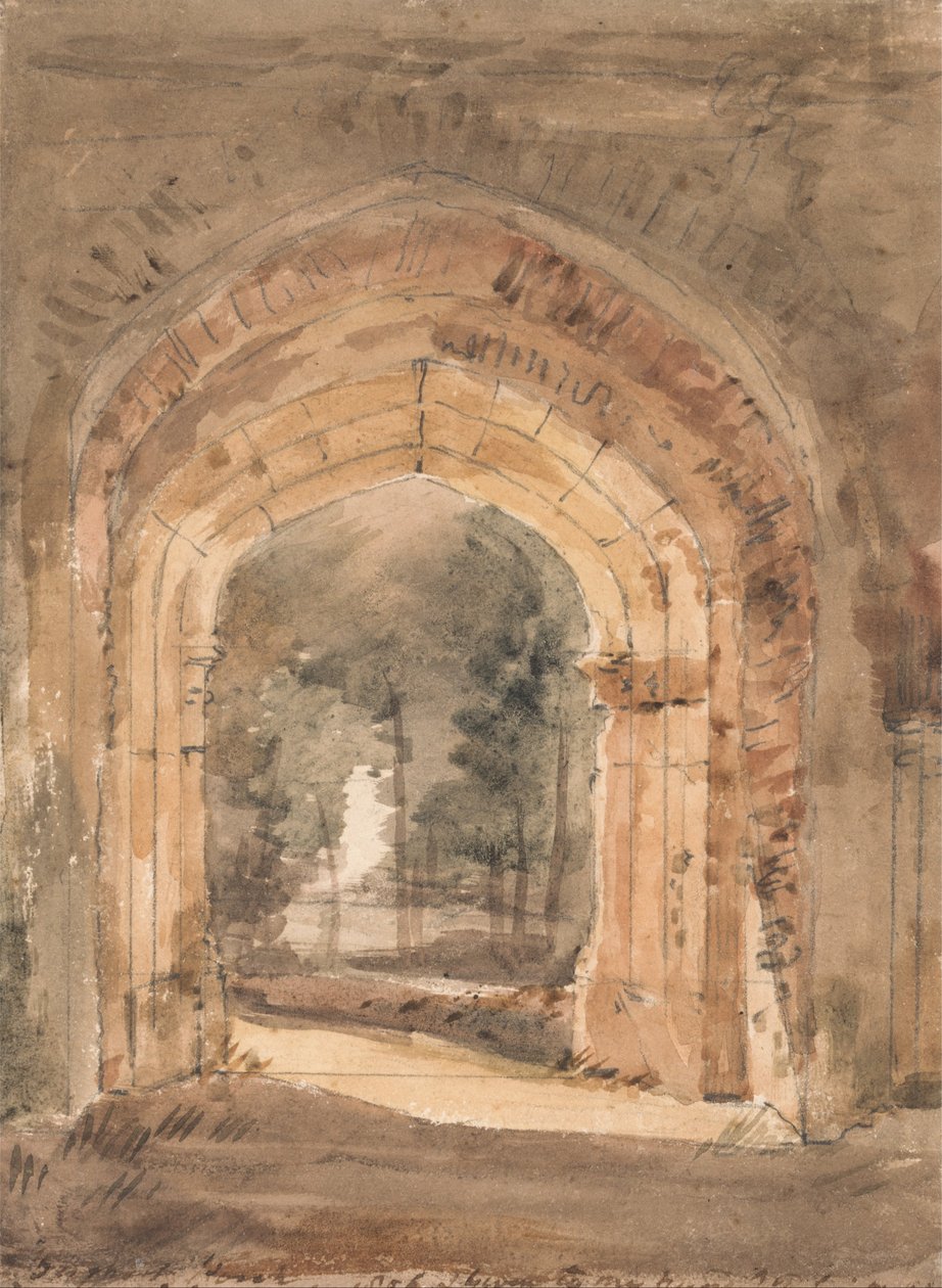 Kostel East Bergholt, s výhledem na jižní oblouk zničené věže od John Constable