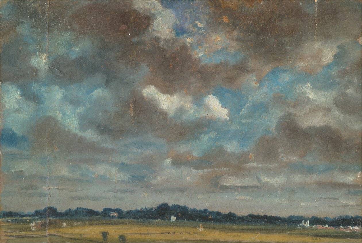 Rozsáhlá krajina s šedými mraky od John Constable