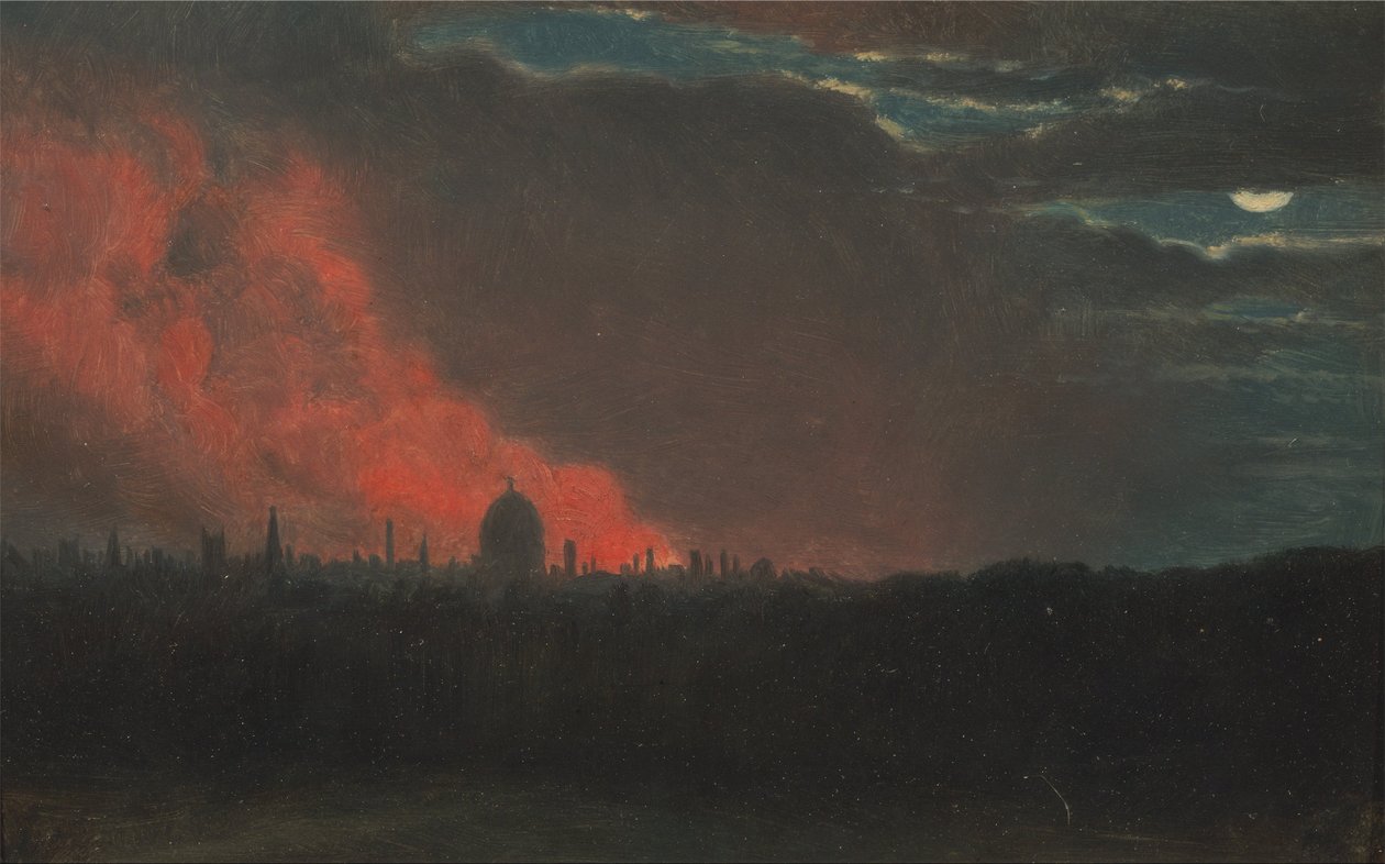 Požár v Londýně, při pohledu z Hampsteadu od John Constable