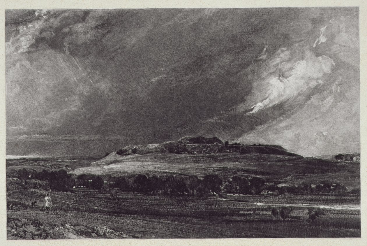 Old Sarum, ryl David Lucas (1802-81), 1833 (mezzotintová rytina) od John Constable
